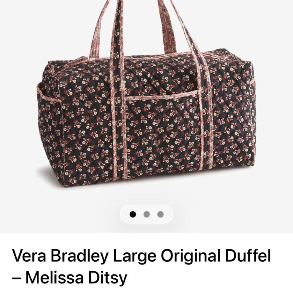 Vera Bradley Large Original Duffel Melissa Ditsy NWT Floral Weekender Bag